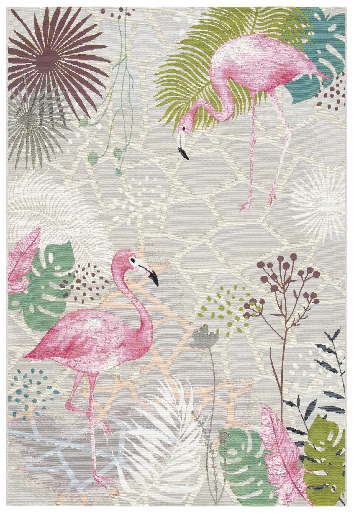Safavieh Barbados 500 4'-0" x 6'-0" Rug in Grey / Pink