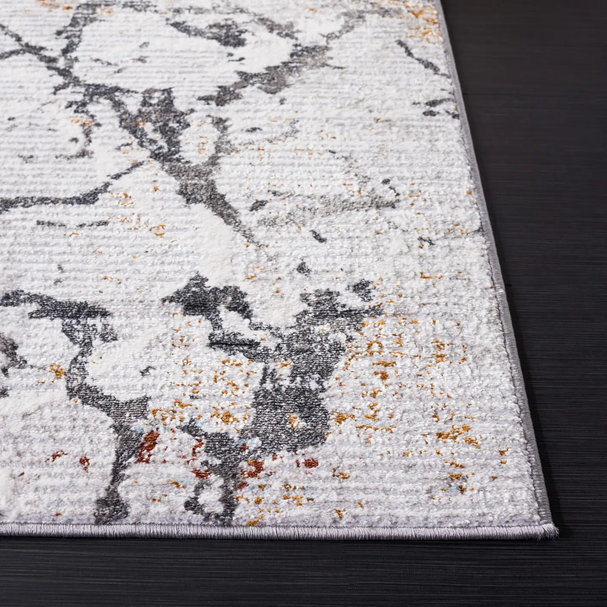 Safavieh Meadow 500 4'-0" x 6'-0" Rug in Light Grey / Black