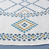 Safavieh Courtyard 6'-7" x 6'-7" Rug in Ivory / Navy Yellow