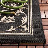 Safavieh Courtyard 4'-0" x 5'-7" Rug in Black / Sand