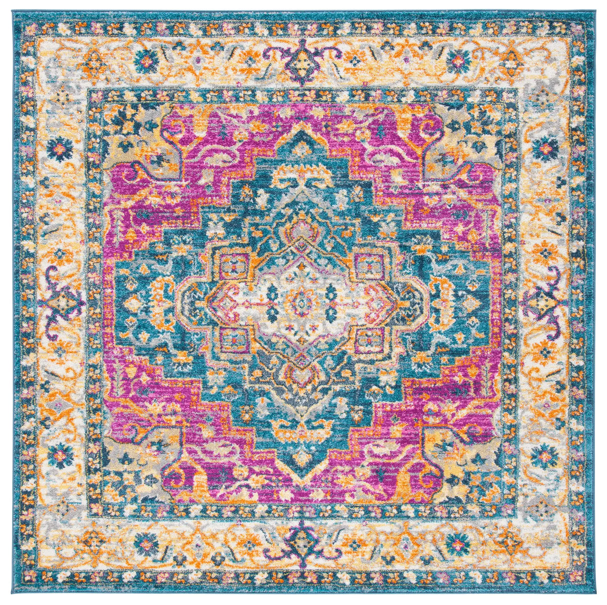 Safavieh Madison 200 6'-7" x 6'-7" Rug in Blue / Multi