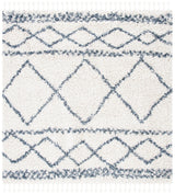 Safavieh Pro Lux Shag 400 6'-7" x 6'-7" Rug in Ivory / Blue