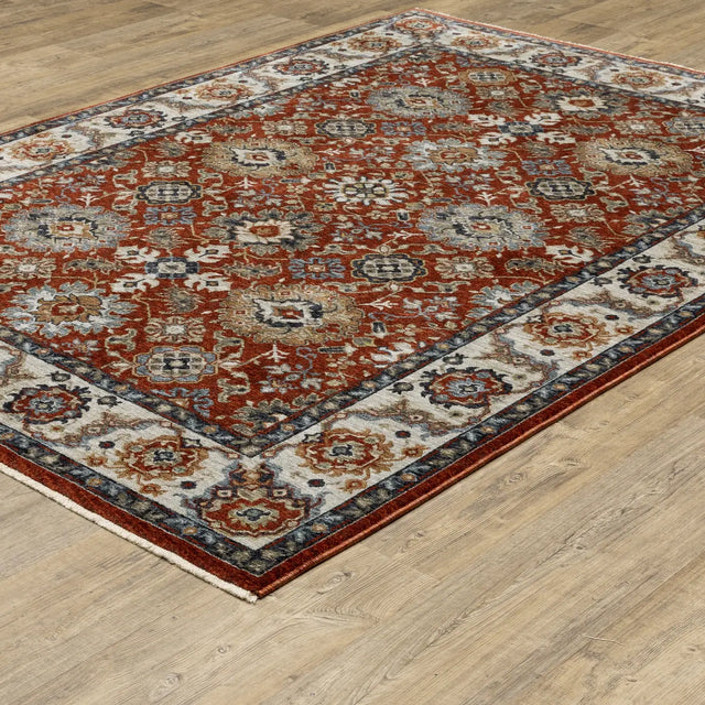 Oriental Weavers Sphinx Aberdeen 562R1 Red/ Ivory Rugs - angle detail