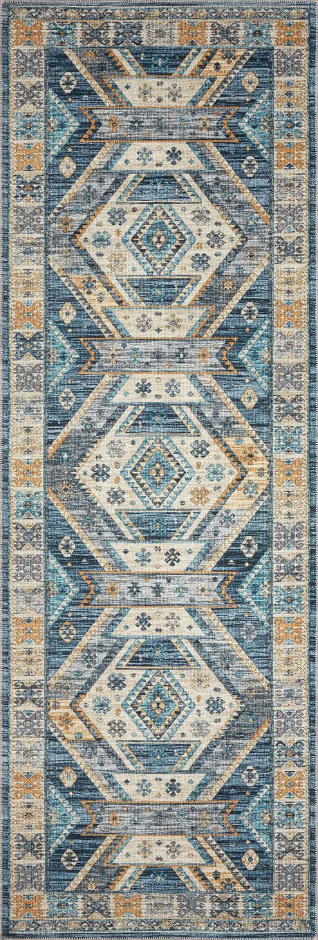 Loloi Zion Zio-02 Ocean/Gold Rugs - runner flat