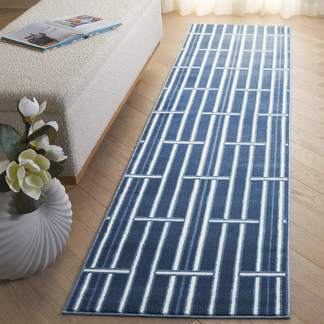 Safavieh Groove 2'-3" x 8'-0" Rug in Blue / Ivory
