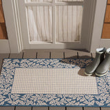 Safavieh Courtyard 2'-0" x 3'-7" Rug in Natural / Blue