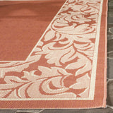 Safavieh Courtyard 4'-0" x 5'-7" Rug in Terracotta / Natural