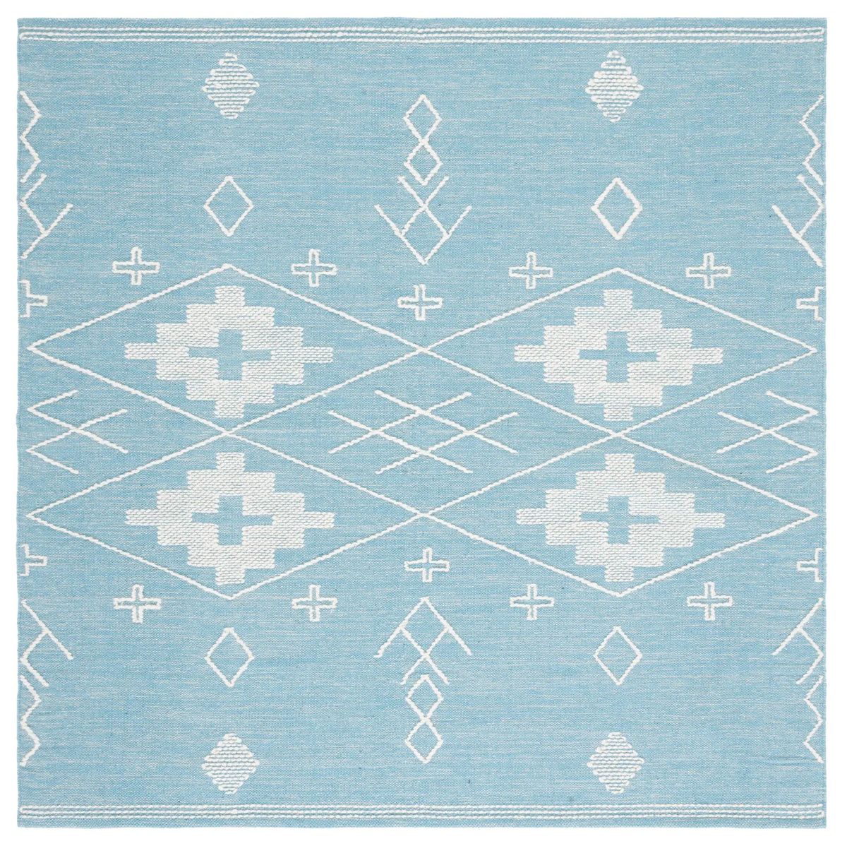 Safavieh Kilim 6'-0" x 6'-0" Rug in Teal / Ivory