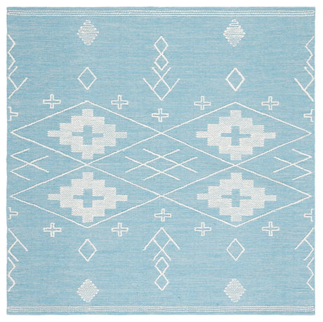 Safavieh Kilim 6'-0" x 6'-0" Rug in Teal / Ivory