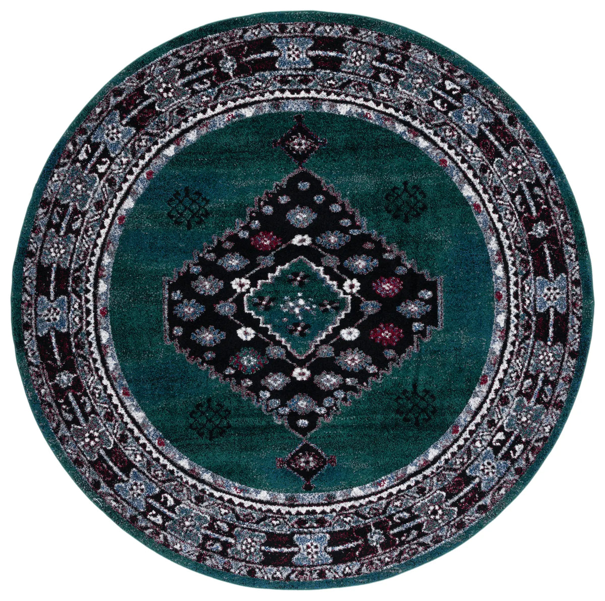 Safavieh Vintage Hamadan 6'-7" x 6'-7" Rug in Green / Black