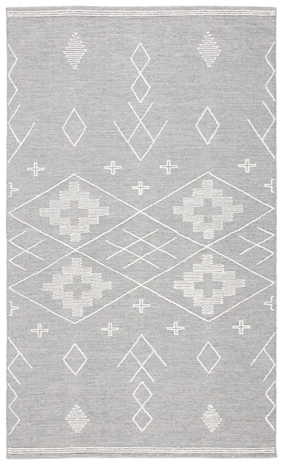 Safavieh Kilim 4'-0" x 6'-0" Rug in Grey / Ivory