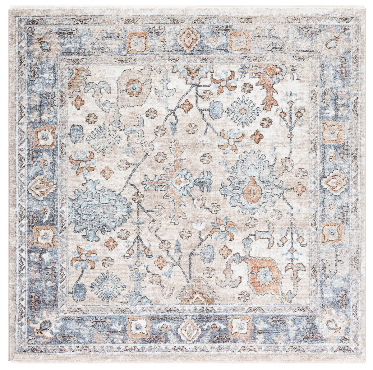 Safavieh Jasmine 5'-3" x 5'-3" Rug in Ivory / Blue