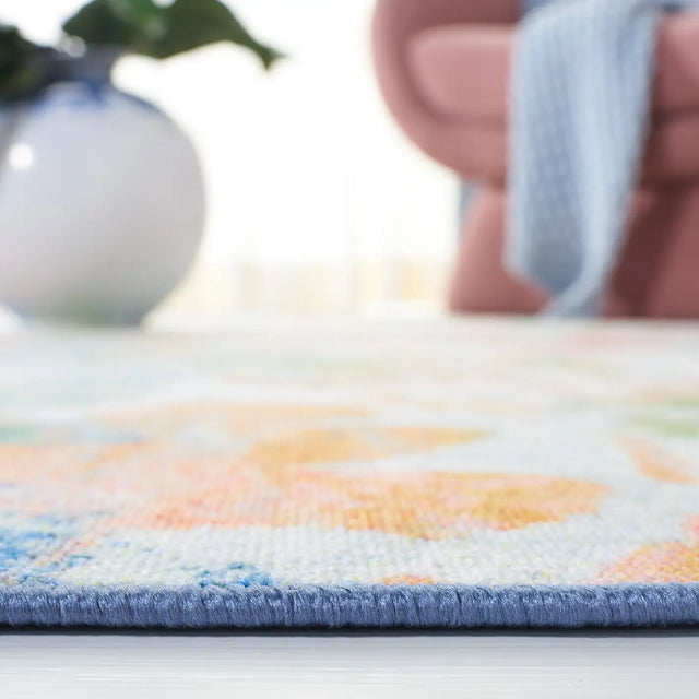 Safavieh Paint Brush 4'-4" x 6'-0" Rug in Navy / Orange