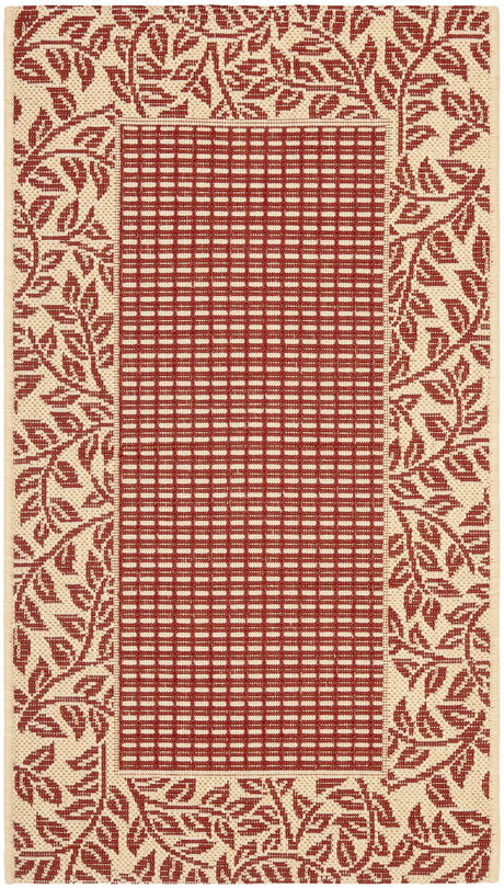 Safavieh Courtyard 2'-0" x 3'-7" Rug in Red / Natural