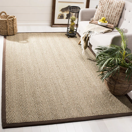 Safavieh Natural Fiber 4'-0" x 6'-0" Rug in Natural / Dark Brown