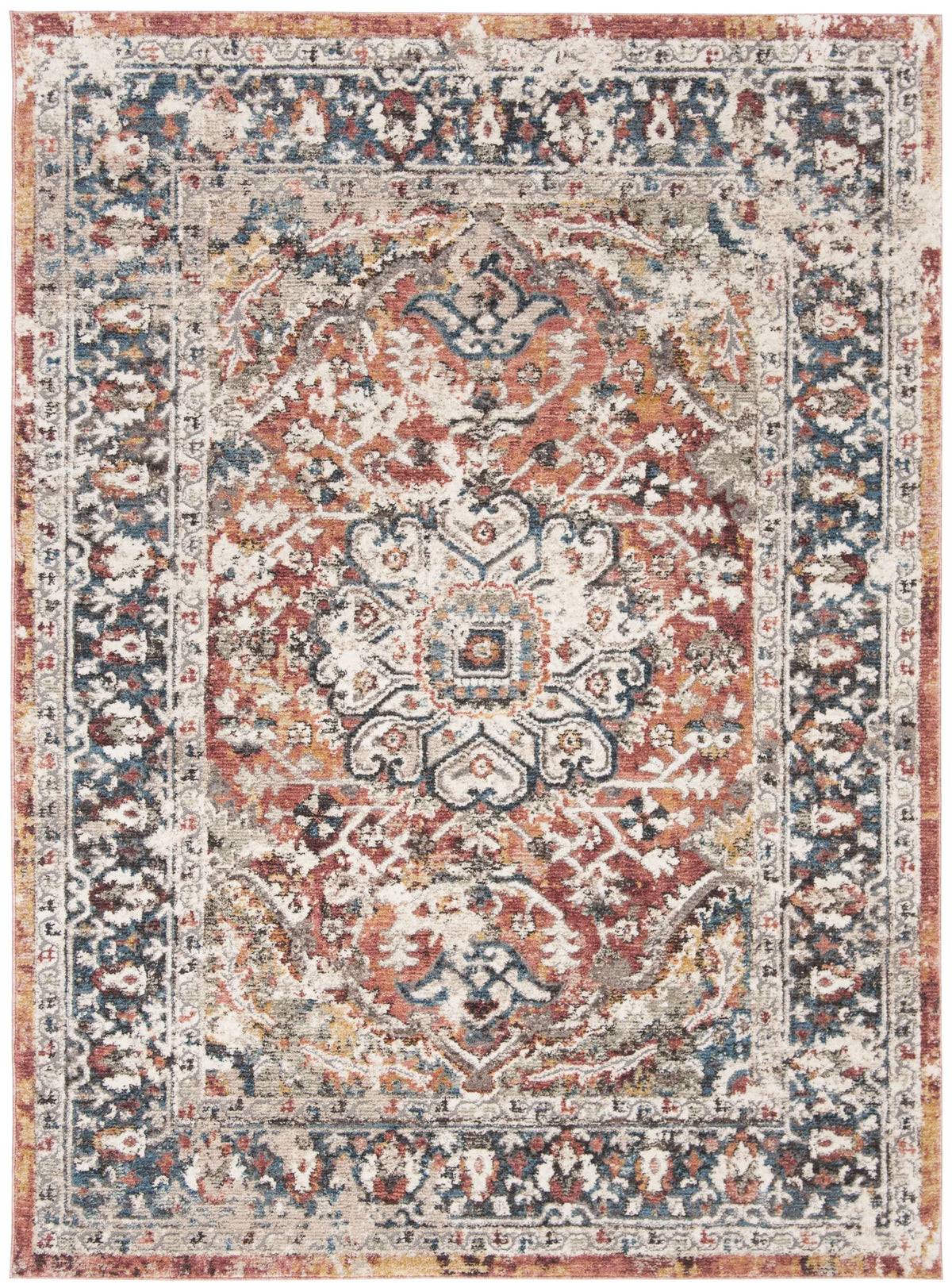 Safavieh Carlyle 200 5'-3" x 7'-6" Rug in Orange / Blue