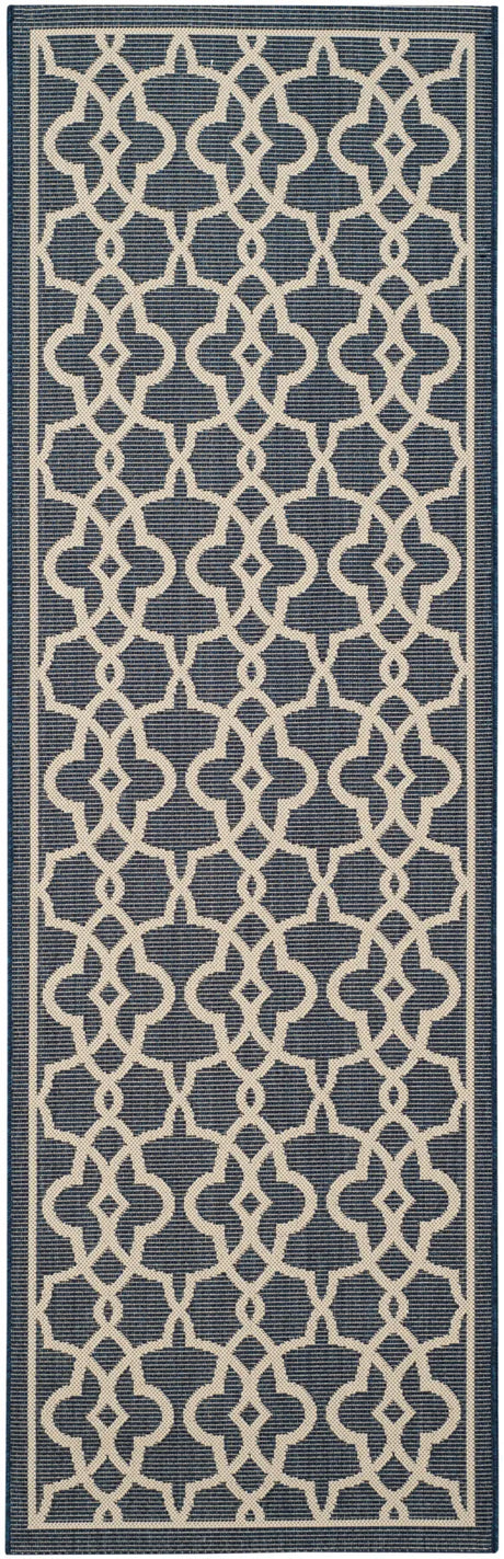 Safavieh Courtyard 2'-7" x 8'-2" Rug in Navy / Beige