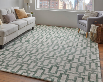 Feizy Lorrain 6108919F Ivory/Green Area Rug