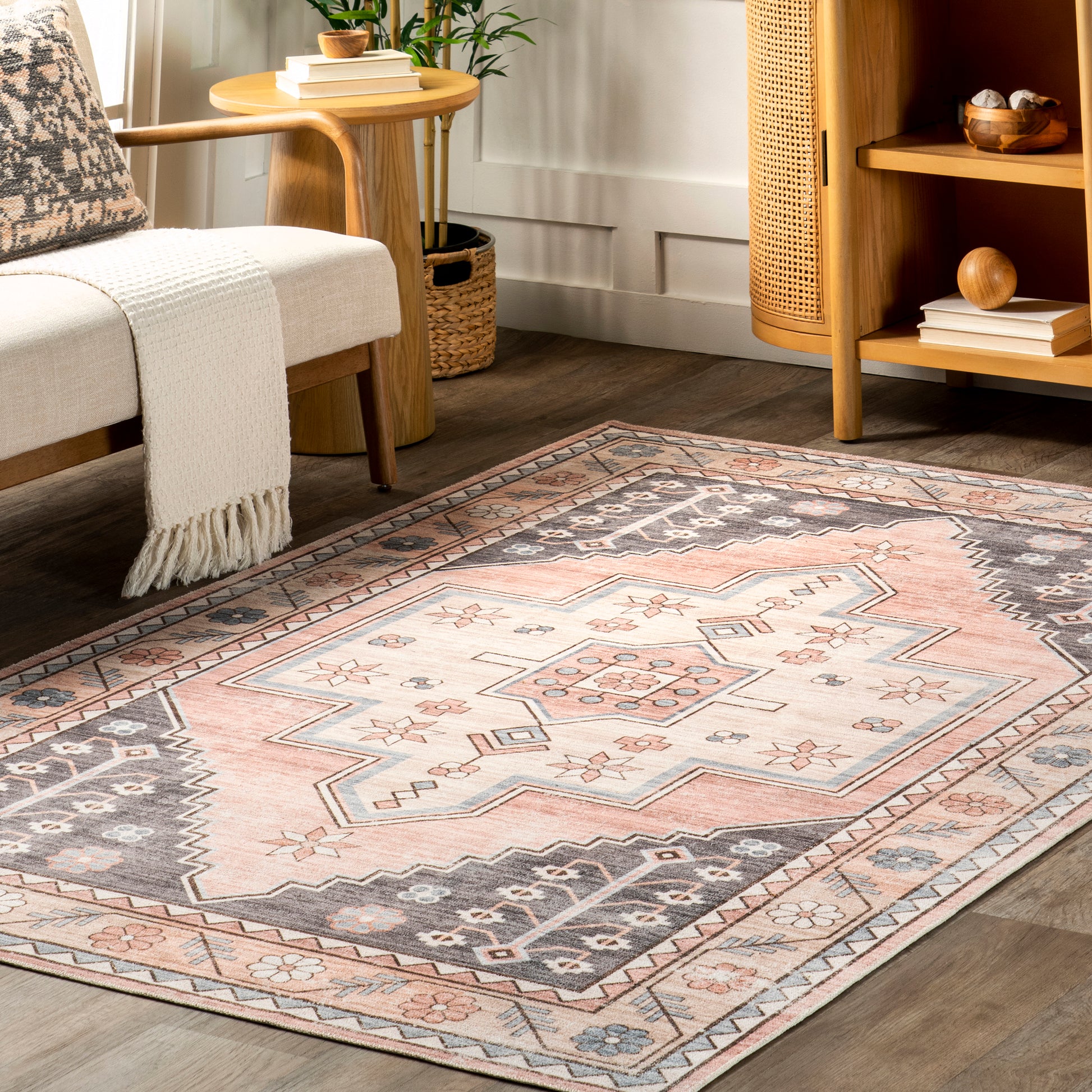 Nuloom Catreena Transitional Floral Birv98A Pink Area Rug