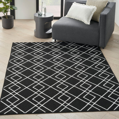 Nourison Modern Lines Mol01 Black Area Rug