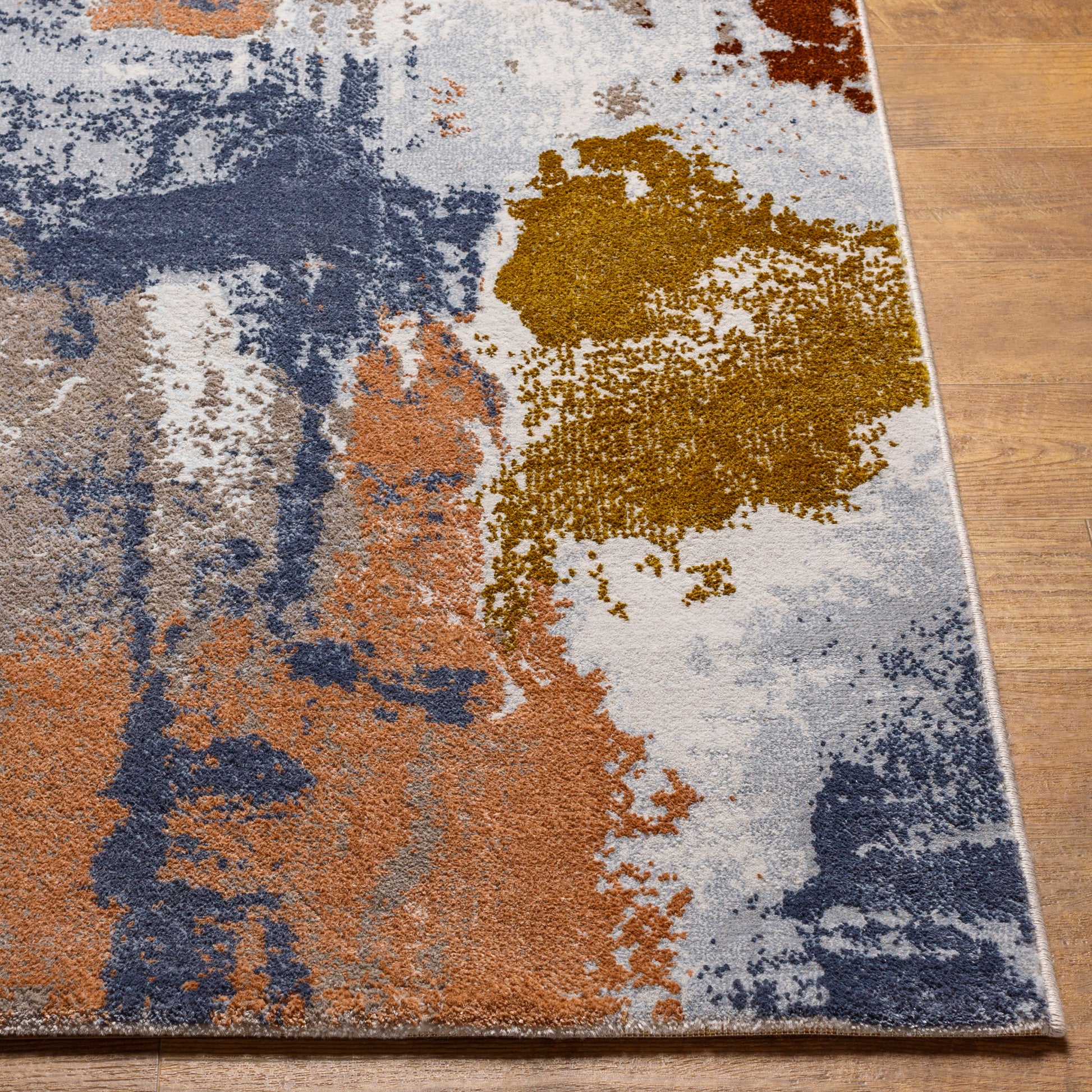 Surya Delight Dlg-2301 Medium Gray, Mustard, Rust, Dark Blue, Dusty Pink Area Rug