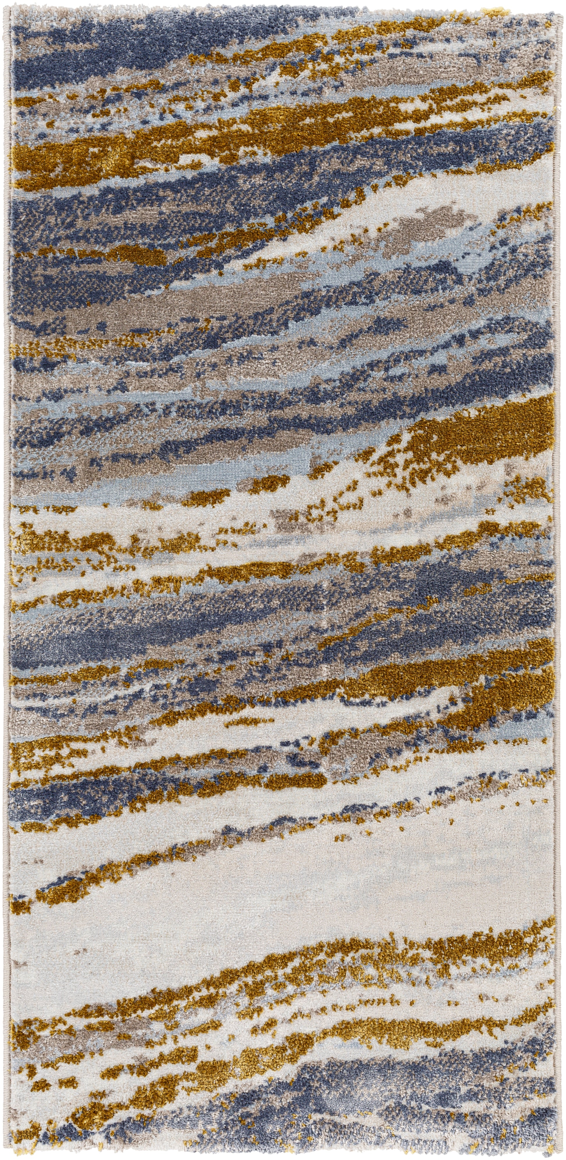 Surya Delight Dlg-2302 Dark Blue, Mustard, Medium Gray, Light Gray, Denim Area Rug