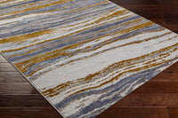 Surya Delight Dlg-2302 Dark Blue, Mustard, Medium Gray, Light Gray, Denim Area Rug