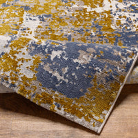 Surya Delight Dlg-2303 Mustard, Denim, Yellow, Dark Blue, Medium Gray, Light Gray Area Rug