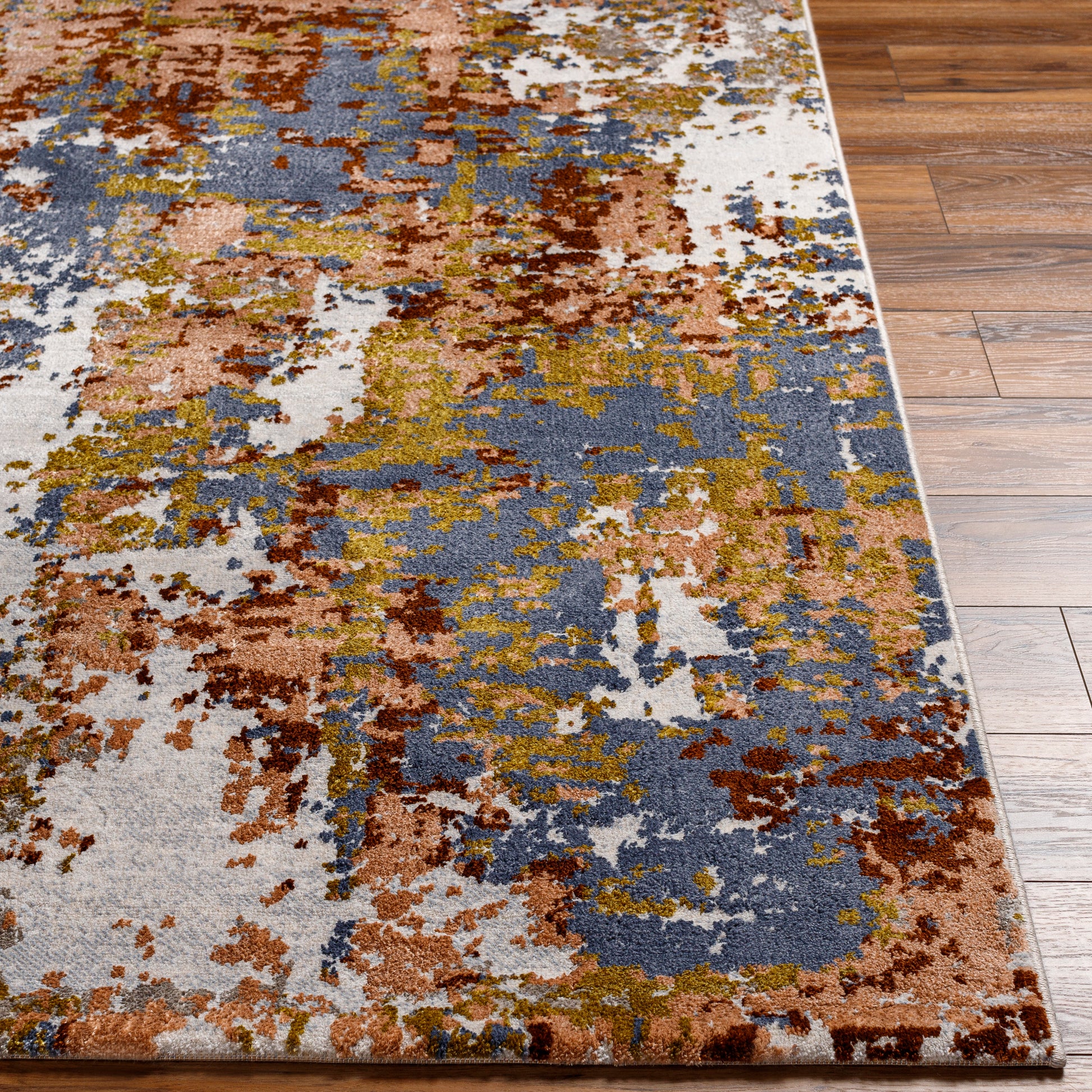 Surya Delight Dlg-2305 Denim, Mustard, Dusty Pink, Yellow, Dark Blue Area Rug