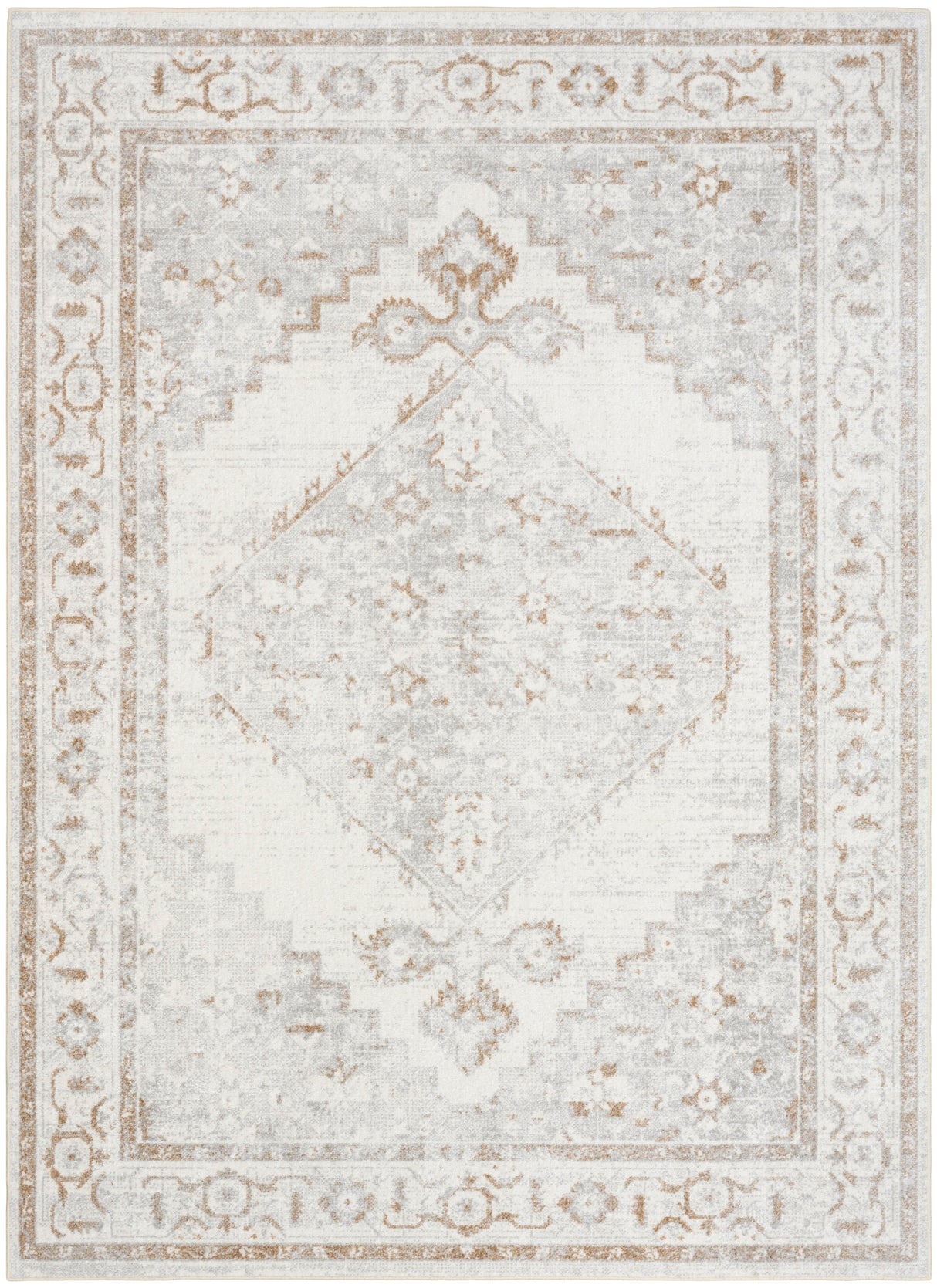 Nourison Astra Machine Washable ASW11 Machine Made Grey Rug