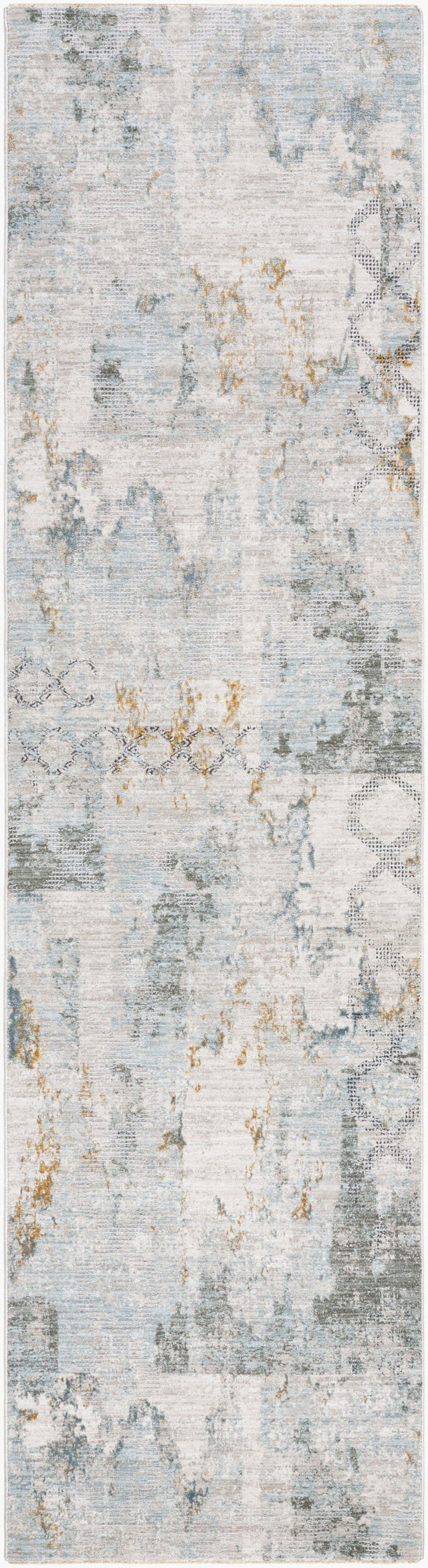 Livabliss Dresden Dre-2301 Taupe, Off-White, Dusty Sage, Light Gray, Deep Teal Rug - runner flat view