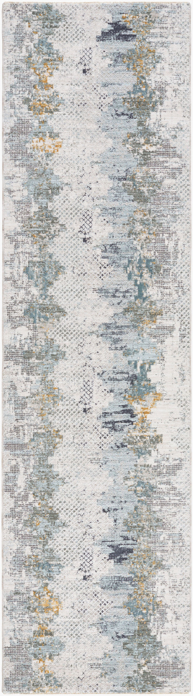 Livabliss Dresden Dre-2303 Off-White, Taupe, Dusty Sage, Ink Blue, Light Gray, Deep Teal Rug - runner flat view