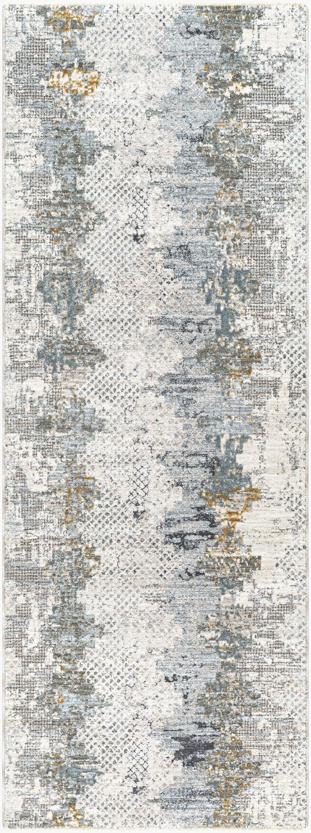 Livabliss Dresden Dre-2303 Off-White, Taupe, Dusty Sage, Ink Blue, Light Gray, Deep Teal Rug - runner flat view