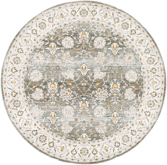 Surya Dresden Dre-2312 Taupe, Dusty Sage, Off-White, Light Gray, Deep Teal Area Rug