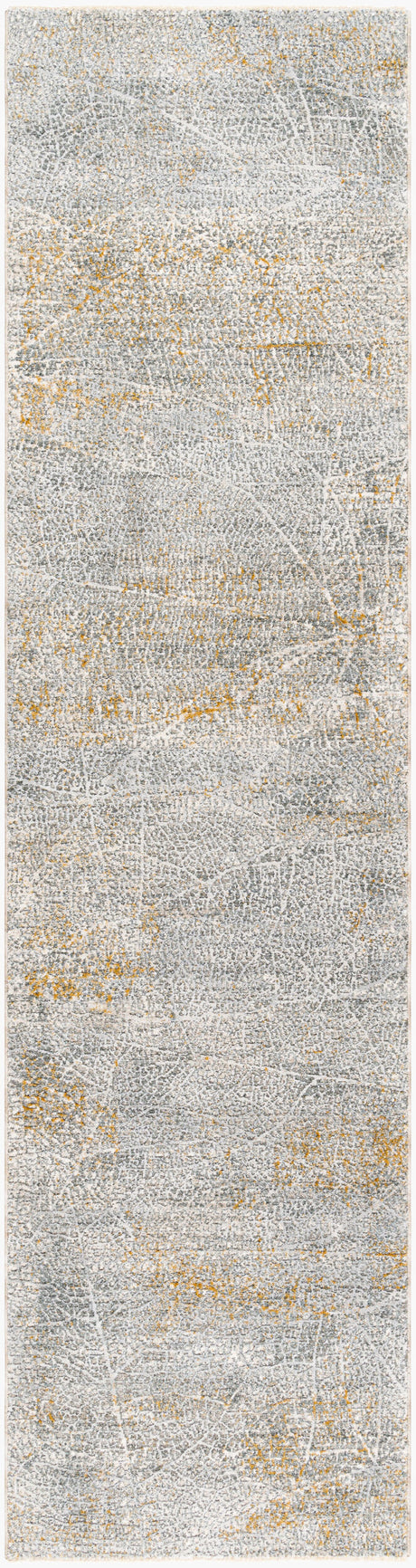 Livabliss Dresden Dre-2313 Medium Gray, White, Light Slate, Gray, Mustard, Denim Rug - runner flat view