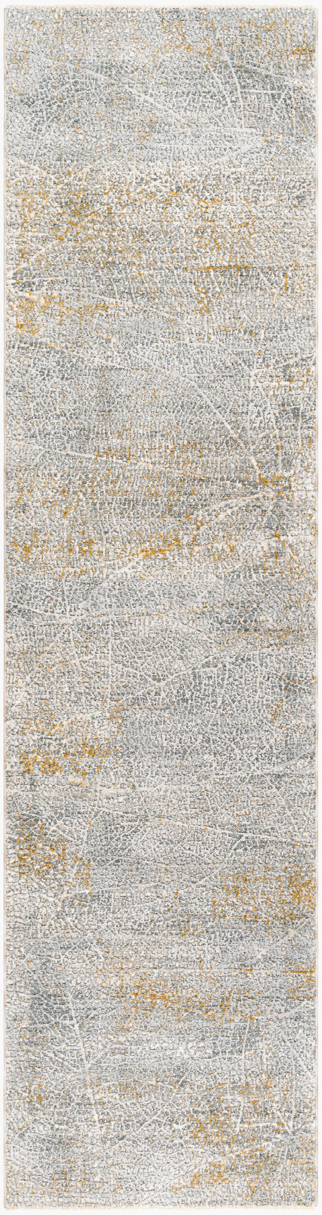 Livabliss Dresden Dre-2313 Medium Gray, White, Light Slate, Gray, Mustard, Denim Rug - runner flat view