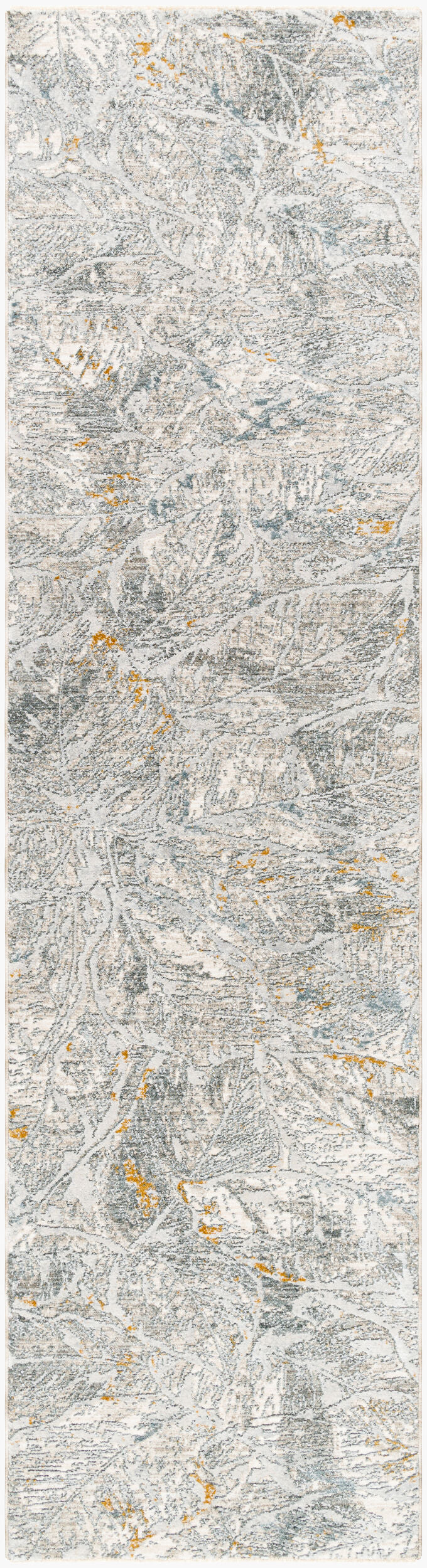 Livabliss Dresden Dre-2317 White, Medium Gray, Light Slate, Gray, Denim, Mustard Rug - runner flat view