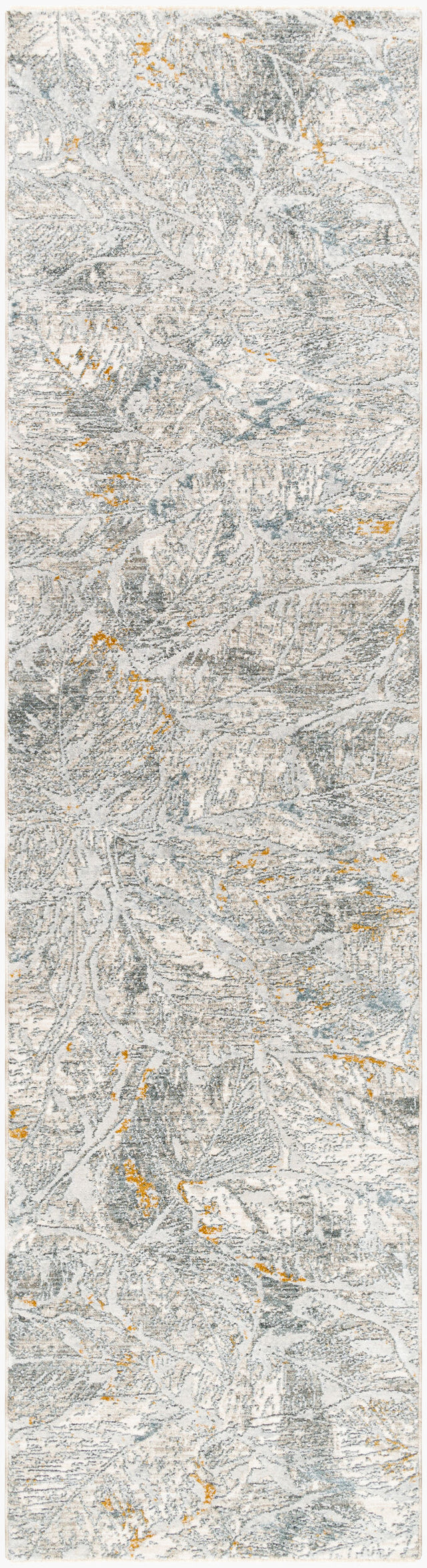 Livabliss Dresden Dre-2317 White, Medium Gray, Light Slate, Gray, Denim, Mustard Rug - runner flat view