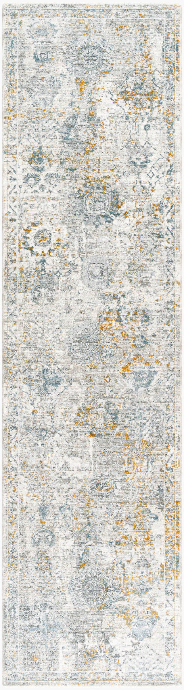 Livabliss Dresden Dre-2323 Light Grey, Ash, Light Silver, Sterling Grey Rug - runner flat view