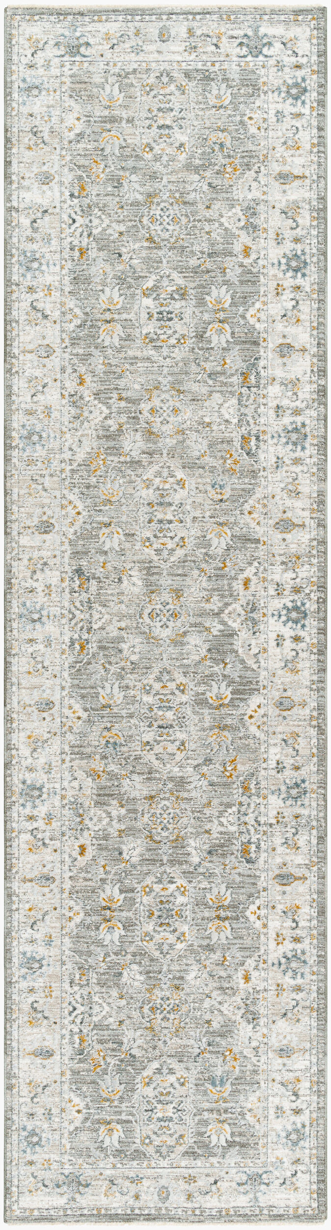 Livabliss Dresden Dre-2324 Pale Slate, Sterling Grey, Light Silver, Metallic - Silver, Pewter, Sage Rug - runner flat view