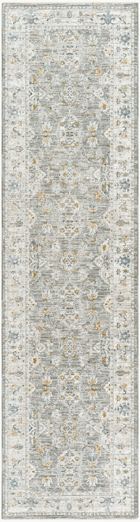 Livabliss Dresden Dre-2324 Pale Slate, Sterling Grey, Light Silver, Metallic - Silver, Pewter, Sage Rug - runner flat view
