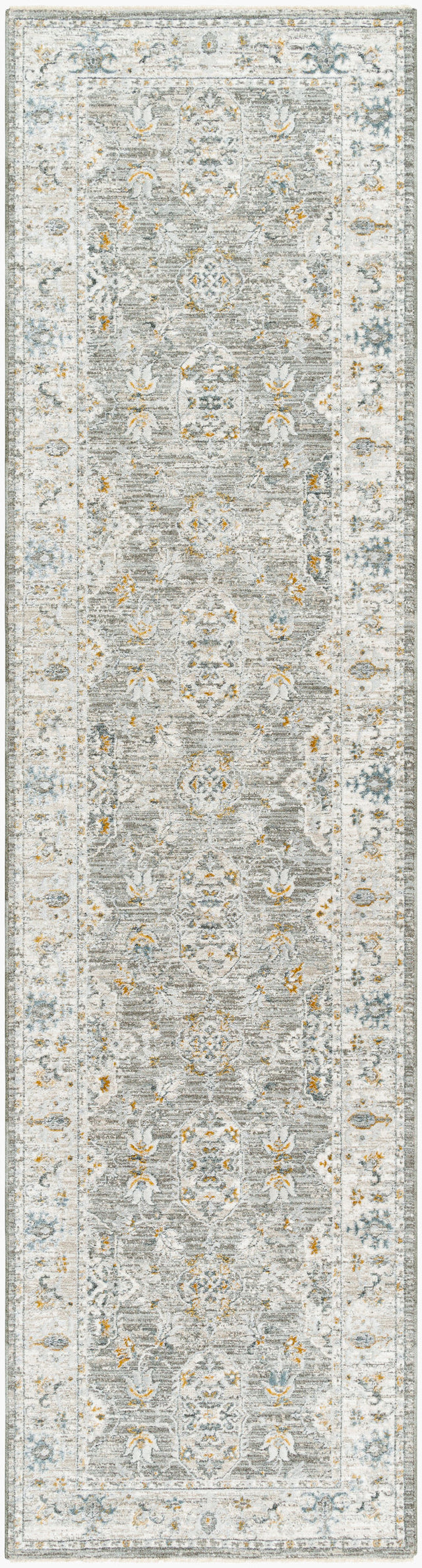 Livabliss Dresden Dre-2324 Pale Slate, Sterling Grey, Light Silver, Metallic - Silver, Pewter, Sage Rug - runner flat view
