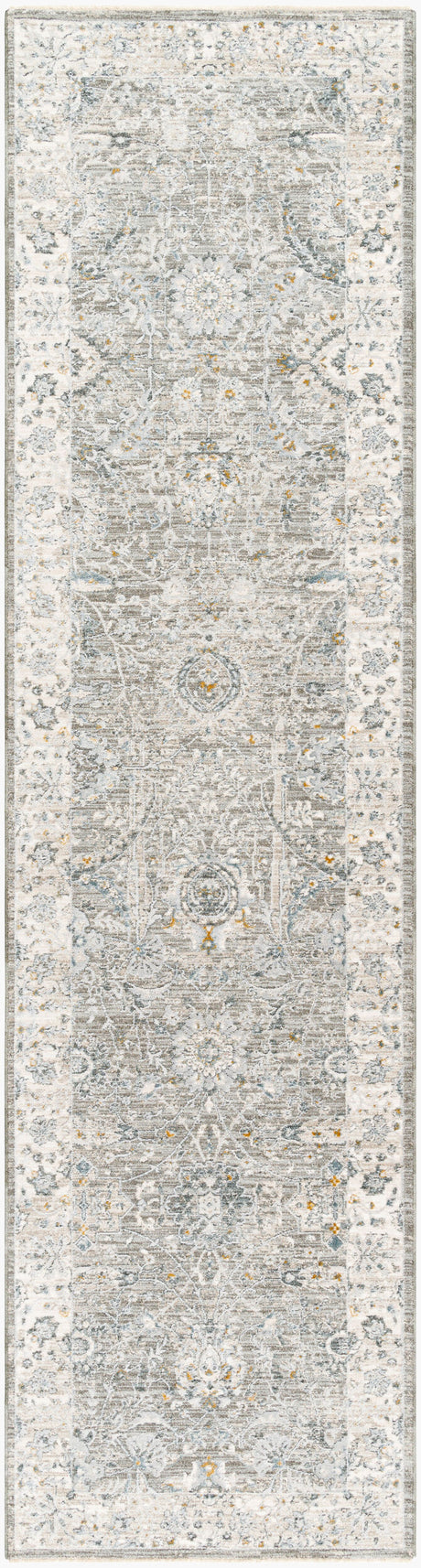 Livabliss Dresden Dre-2327 Gray, Medium Gray, White, Light Slate, Denim, Mustard Rug - runner flat view