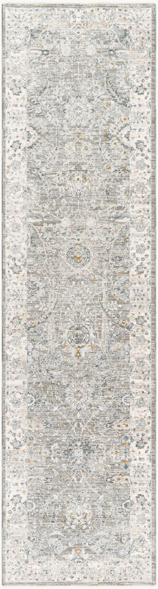 Livabliss Dresden Dre-2327 Gray, Medium Gray, White, Light Slate, Denim, Mustard Rug - runner flat view