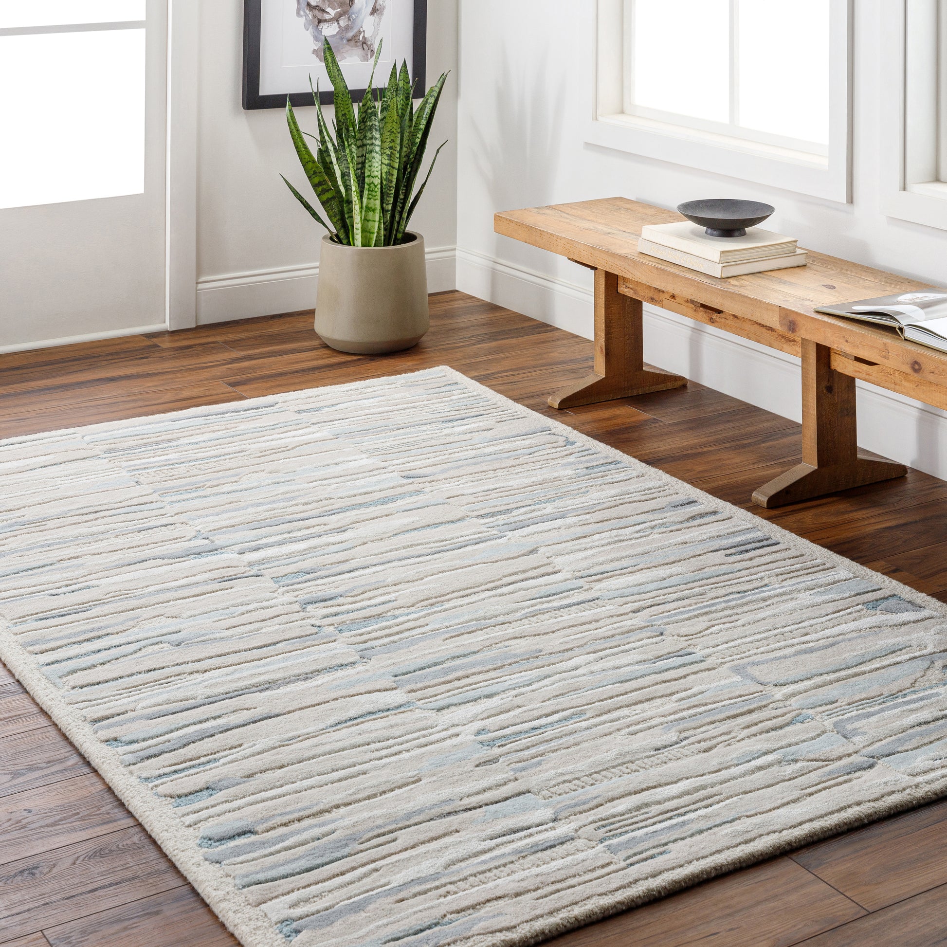 Surya Dreamscape Dsp-2301 Ash, Light Silver, Pale Slate, Metallic - Silver, Pewter Area Rug