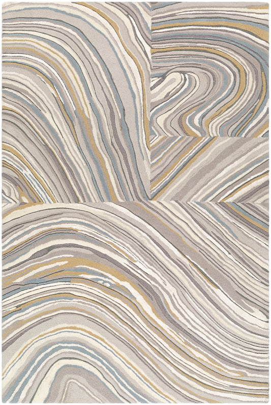 Surya Dreamscape Dsp-2309 Ash, Metallic - Silver, Pearl, Khaki, Pewter Area Rug