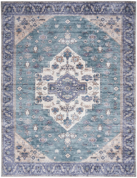 Nourison Grand Washables Grw03 Teal Blue Area Rug