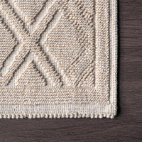 Nuloom Sheridan Textured Diamond Psko01B Ivory Area Rug