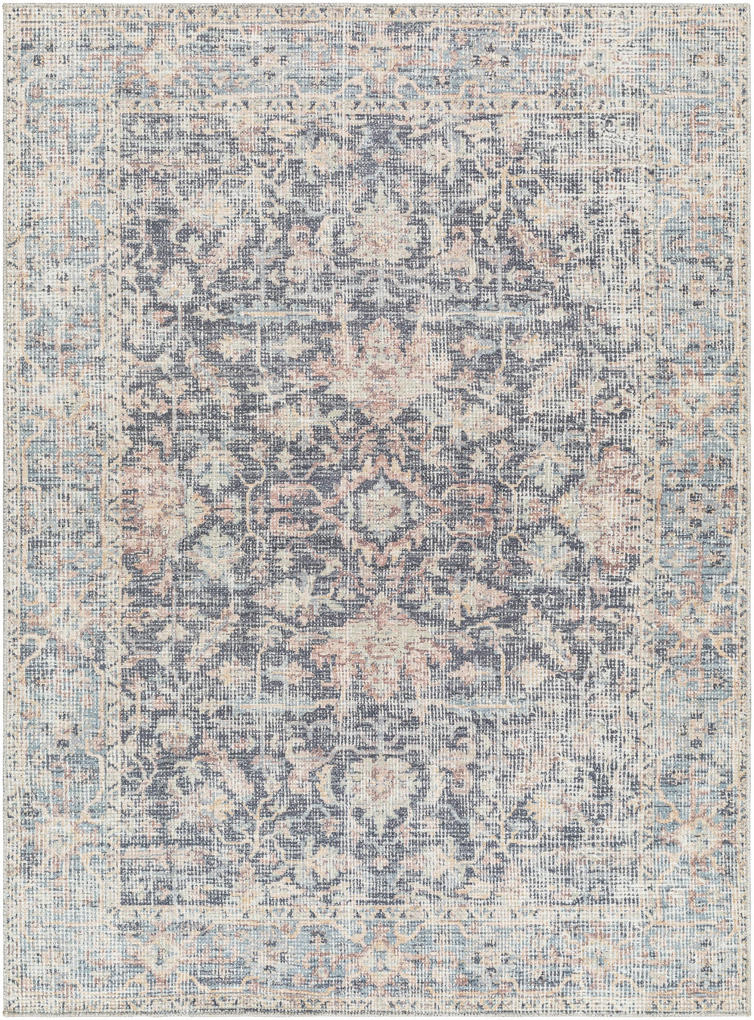 Surya Downtown Dtw-2323 Charcoal, Sky Blue, Amber, Seafoam, Light Brown, Gray Area Rug