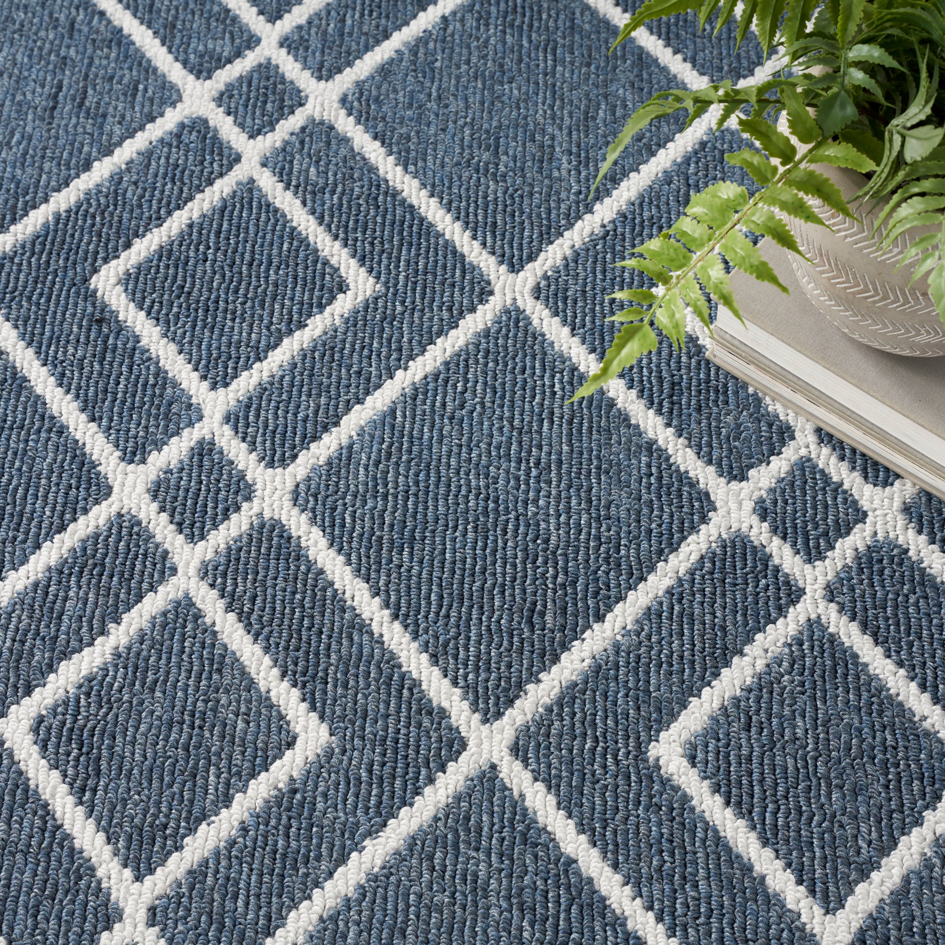 Nourison Modern Lines Mol01 Denim Area Rug